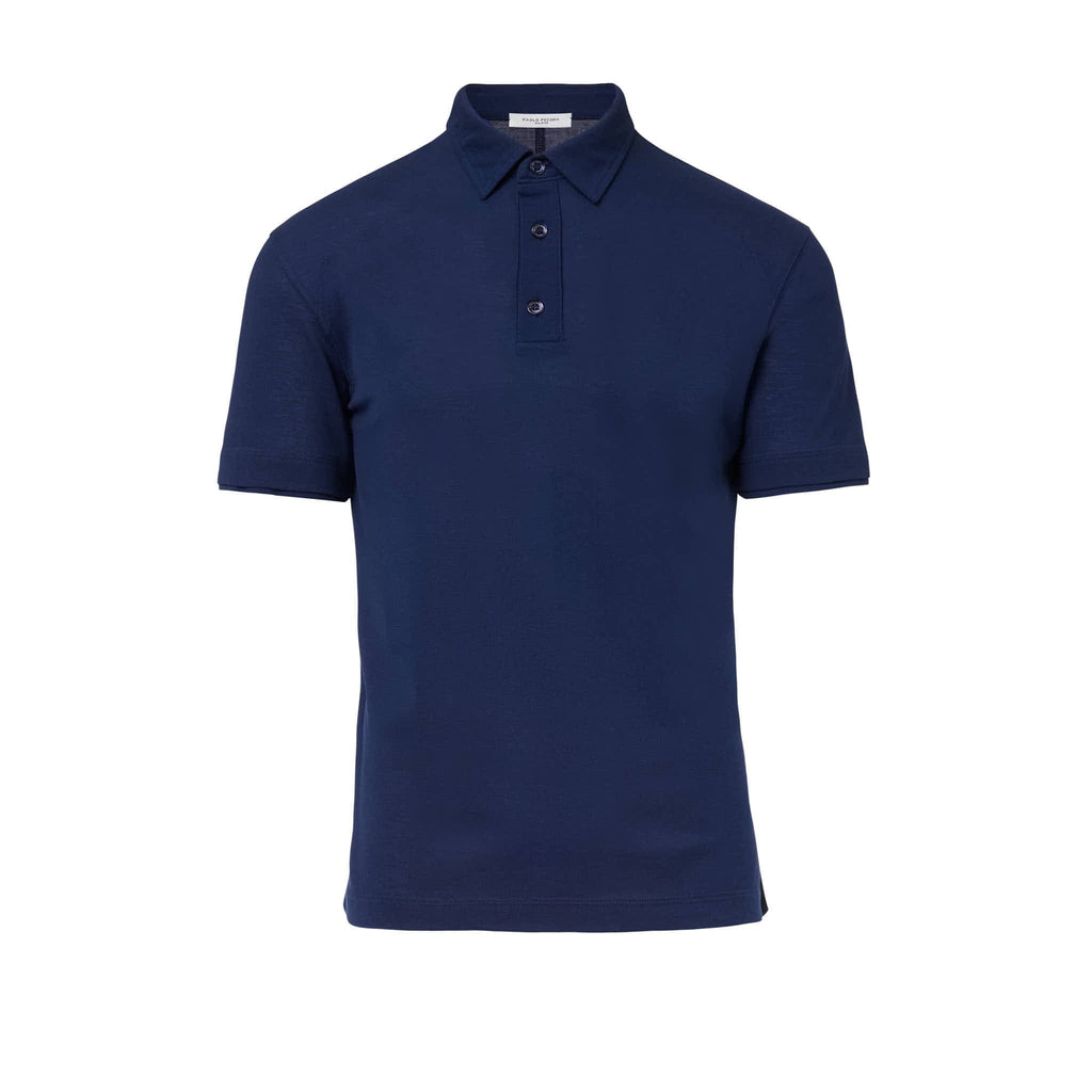 Polo Blu Navy In Cotone Piquet Paolo Pecora