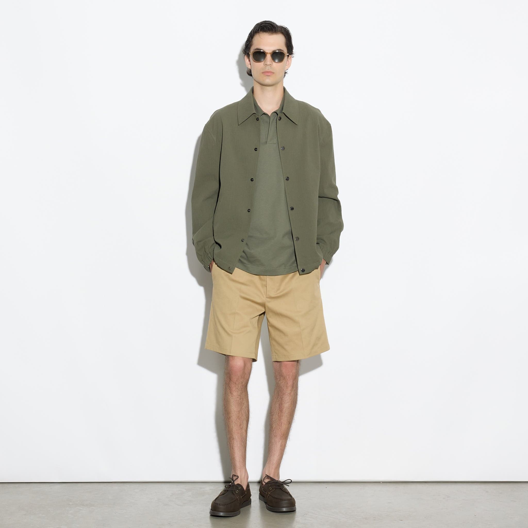 Maglia a Polo Over con Collo Aperto in Cotone Verde Scuro Polo T-Shirt Paolo Pecora