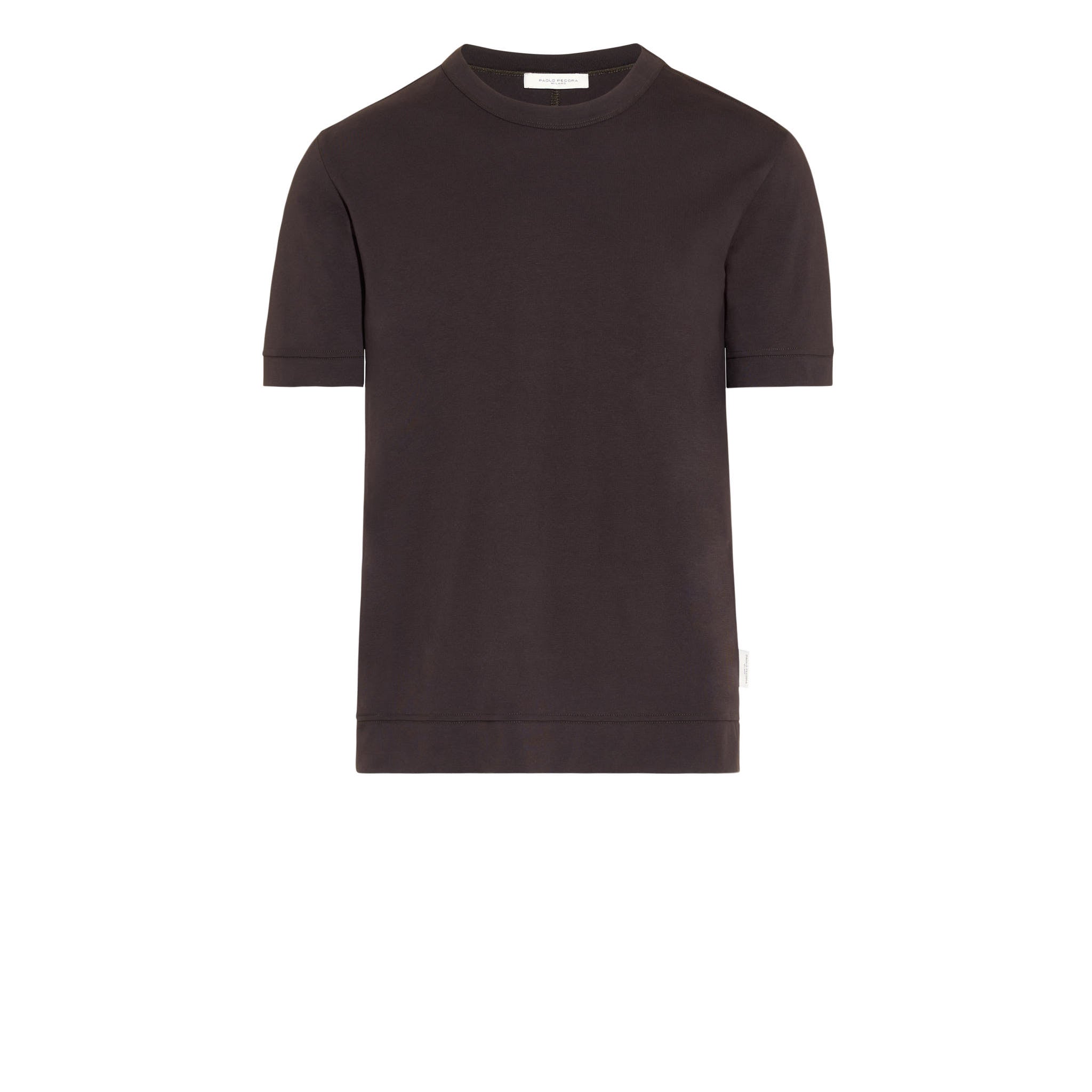 T-Shirt in Cotone Marrone T-Shirt Jersey Paolo Pecora