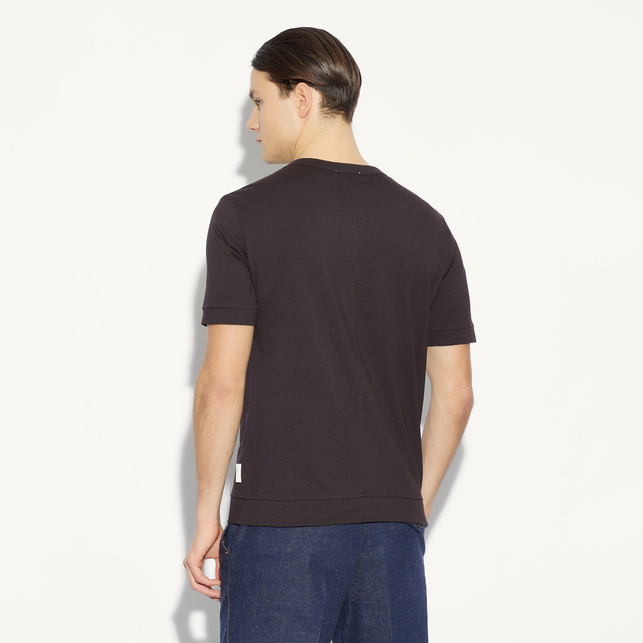 T-Shirt in Cotone Marrone T-Shirt Jersey Paolo Pecora
