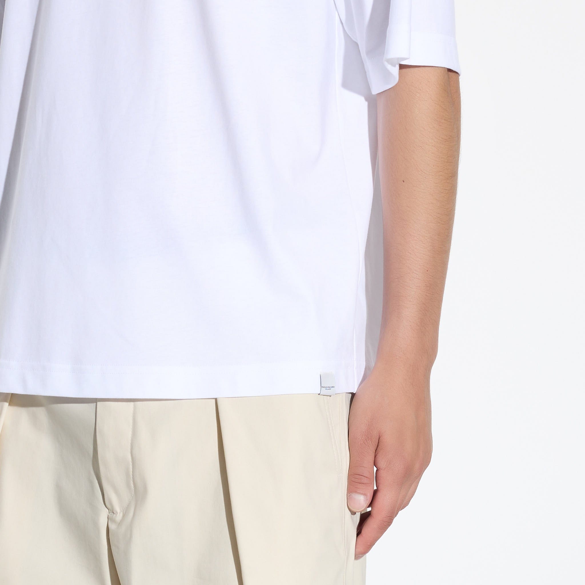 T-Shirt Over in Jersey di Cotone Bianco Ottico T-Shirt Jersey Paolo Pecora