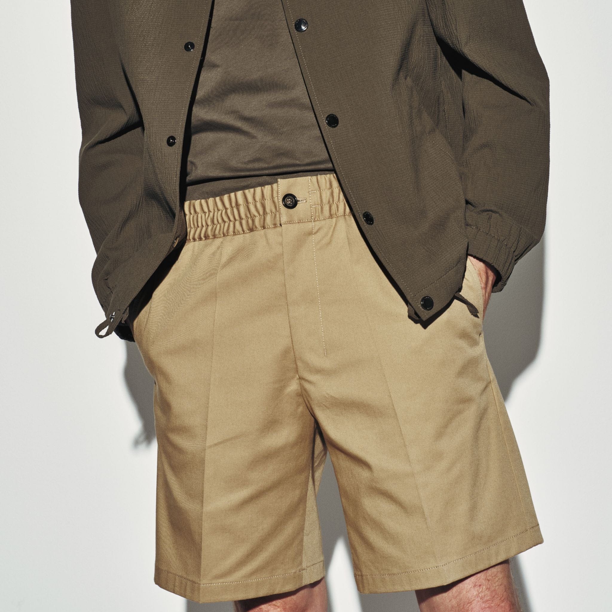 Bermuda con Cintura Elastica in Cotone Corda Bermuda Tessuto 48 / Corda Paolo Pecora