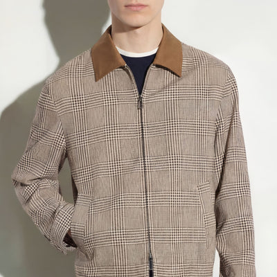 Giubbotto in Tessuto Galles Beige Giubbotto Tessuto 48 / Galles Bianco Beige Paolo Pecora