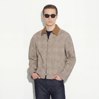 Giubbotto in Tessuto Galles Beige Giubbotto Tessuto 48 / Galles Bianco Beige Paolo Pecora