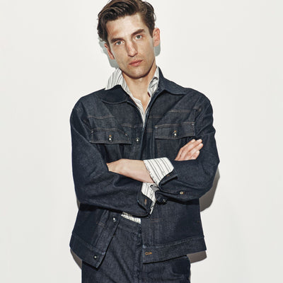 Giubbotto Denim con Tasche Indaco Giubbotto Tessuto 48 / Indaco Paolo Pecora