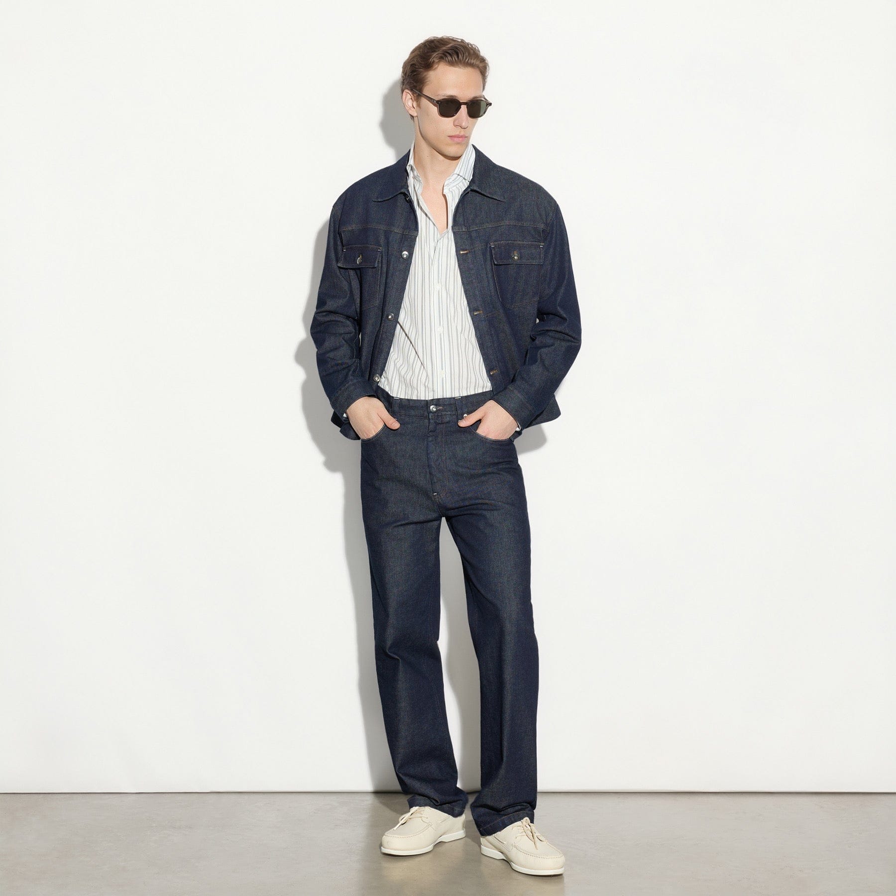 Giubbotto Denim con Tasche Indaco Giubbotto Tessuto 48 / Indaco Paolo Pecora