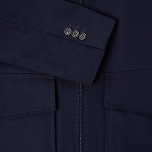 Giacca a Bomber Elegante in Flanella Blu Navy Abbigliamento Paolo Pecora