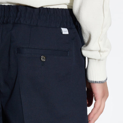 Bermuda con Cintura Elastica in Cotone Blu Bermuda Tessuto Paolo Pecora