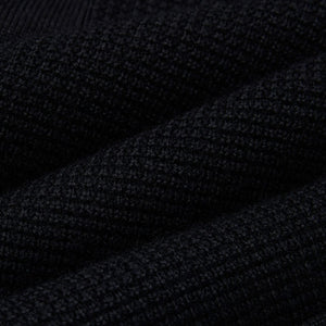 Blazer in Maglia Nero e Micro Punto in Lana Merino Paolo Pecora