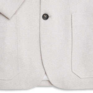 Blazer Monopetto in Jersey Armaturato Écru Melange  Paolo Pecora