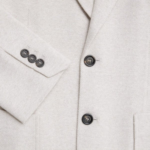 Blazer Monopetto in Jersey Armaturato Écru Melange  Paolo Pecora