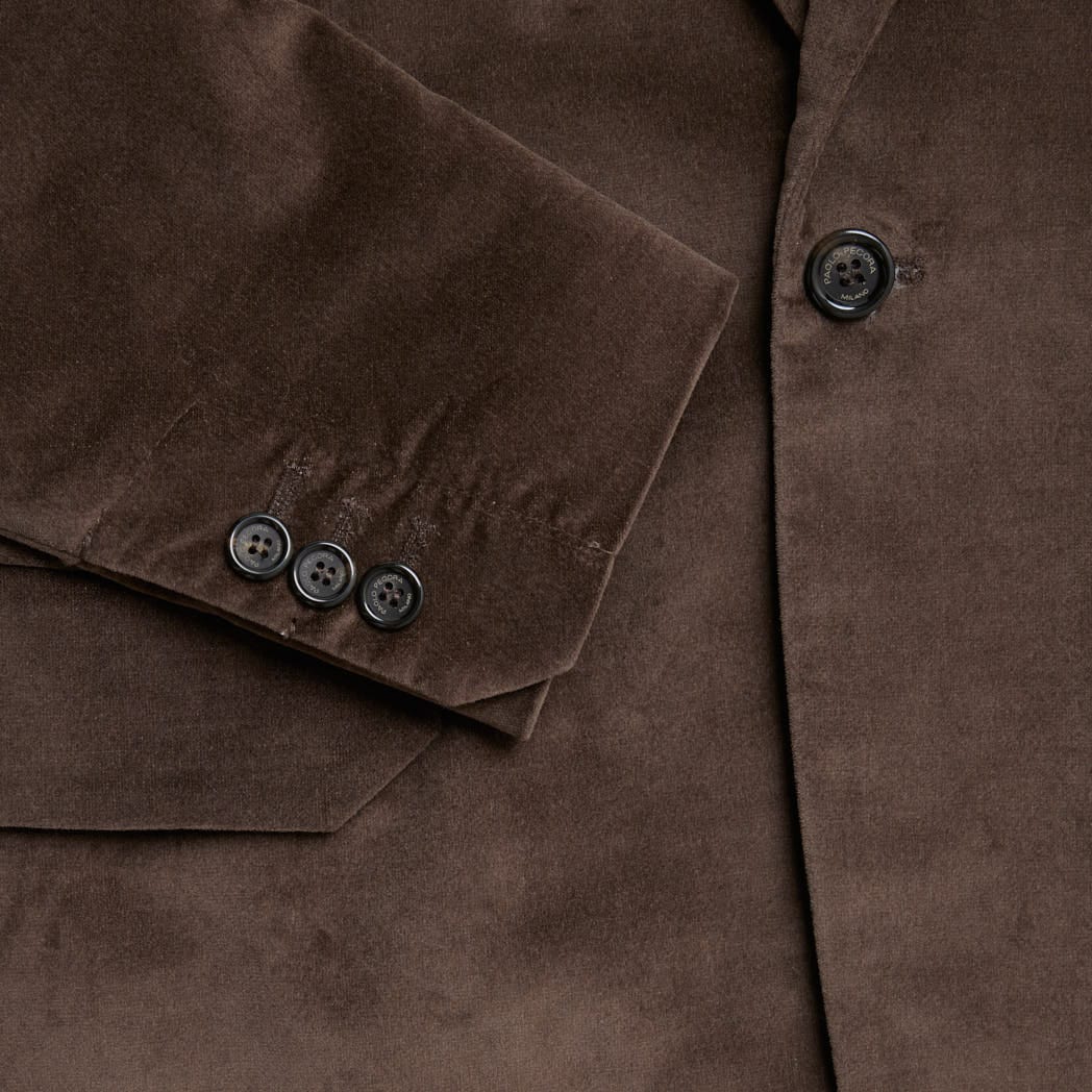 Blazer Monopetto in Velluto Ebano Paolo Pecora