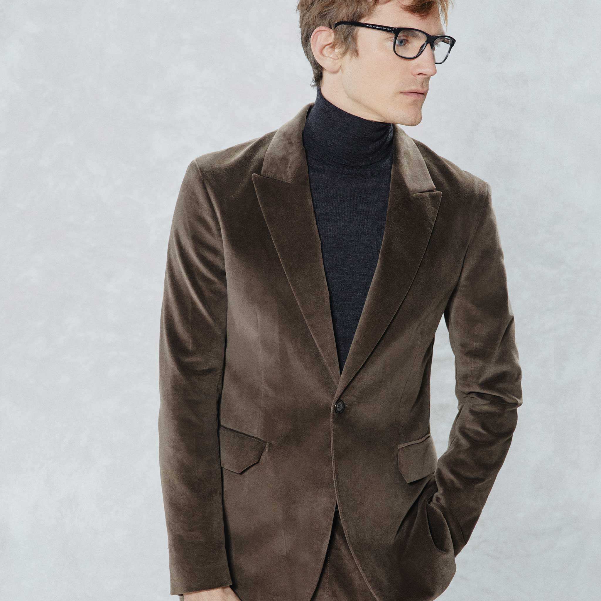 Blazer Monopetto in Velluto Ebano Paolo Pecora
