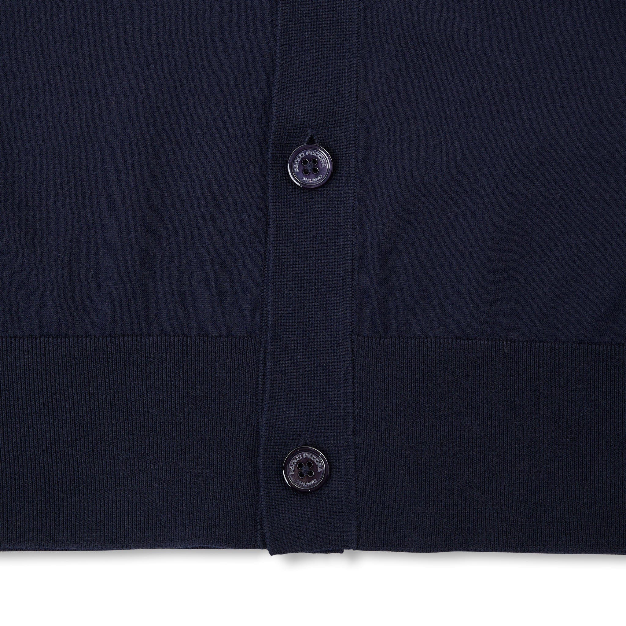 Camicia in Maglia a Maniche Lunghe in Puro Cotone Extrafine Blu Navy Camicia Maglia Paolo Pecora