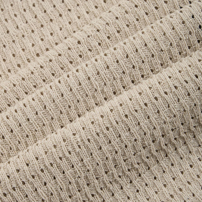 Camicia in Maglia a Punto Diagonale con Dettagli a Contrasto Beige Camicia Maglia Paolo Pecora