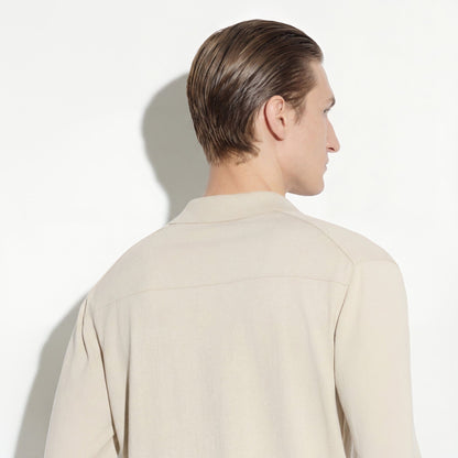 Camicia in Maglia Loose Fit in Cotone Beige Camicia Maglia Paolo Pecora