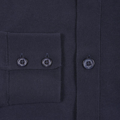 Camicia in Maglia Loose Fit in Cotone Blu Camicia Maglia Paolo Pecora