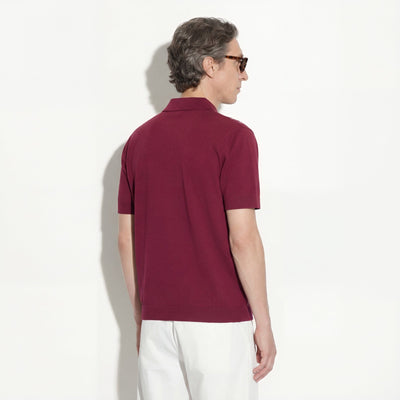 Camicia in Maglia Loose Fit in Cotone con Ricamo Mattone Scuro Camicia Maglia Paolo Pecora