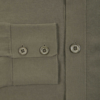 Camicia in Maglia Loose Fit in Cotone Verde Scuro Camicia Maglia Paolo Pecora