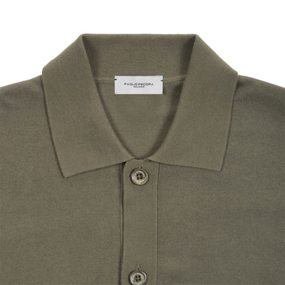 Camicia in Maglia Loose Fit in Cotone Verde Scuro Camicia Maglia Paolo Pecora