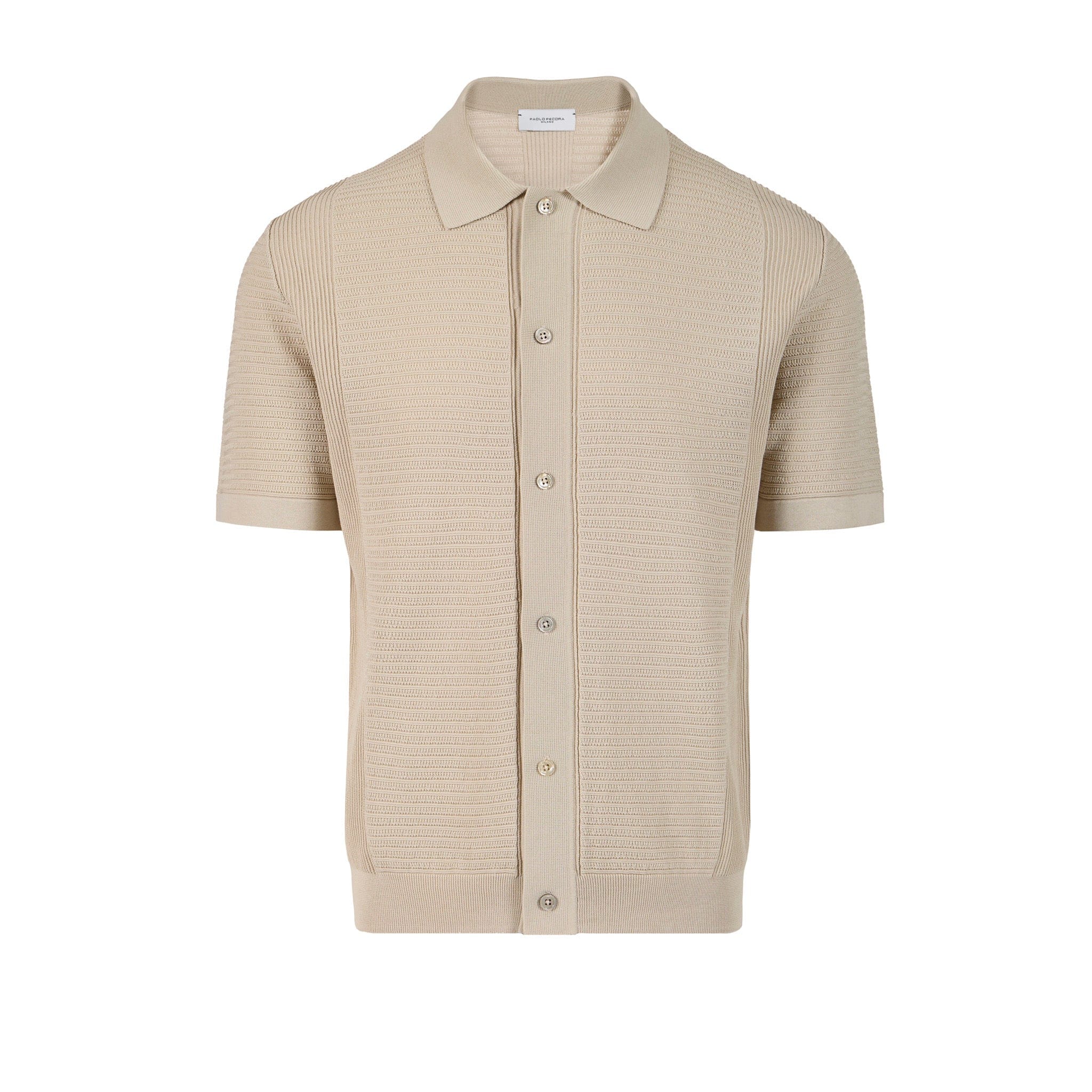 Camicia Maglia Beige Camicia Maglia Paolo Pecora