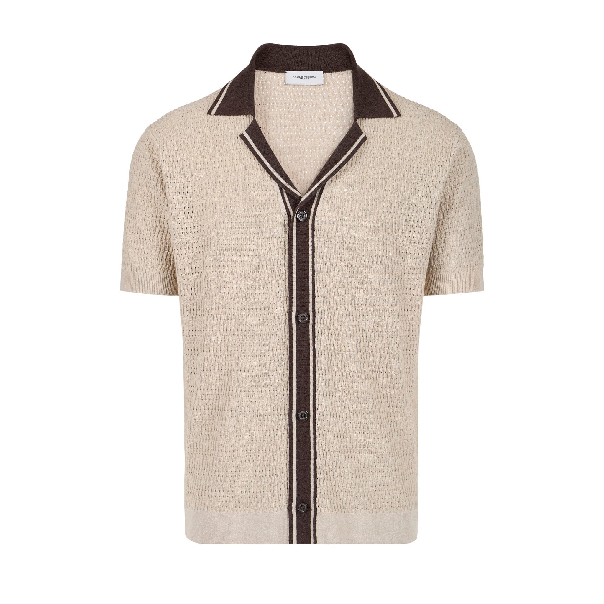 Camicia Maglia Beige Camicia Maglia Paolo Pecora
