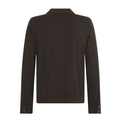 Camicia Maglia Loose Fit in Lana Merino Extrafine Ebano Camicia Maglia Paolo Pecora
