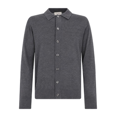 Camicia Maglia Loose Fit in Lana Merino Extrafine Grigio Melange Camicia Maglia Paolo Pecora