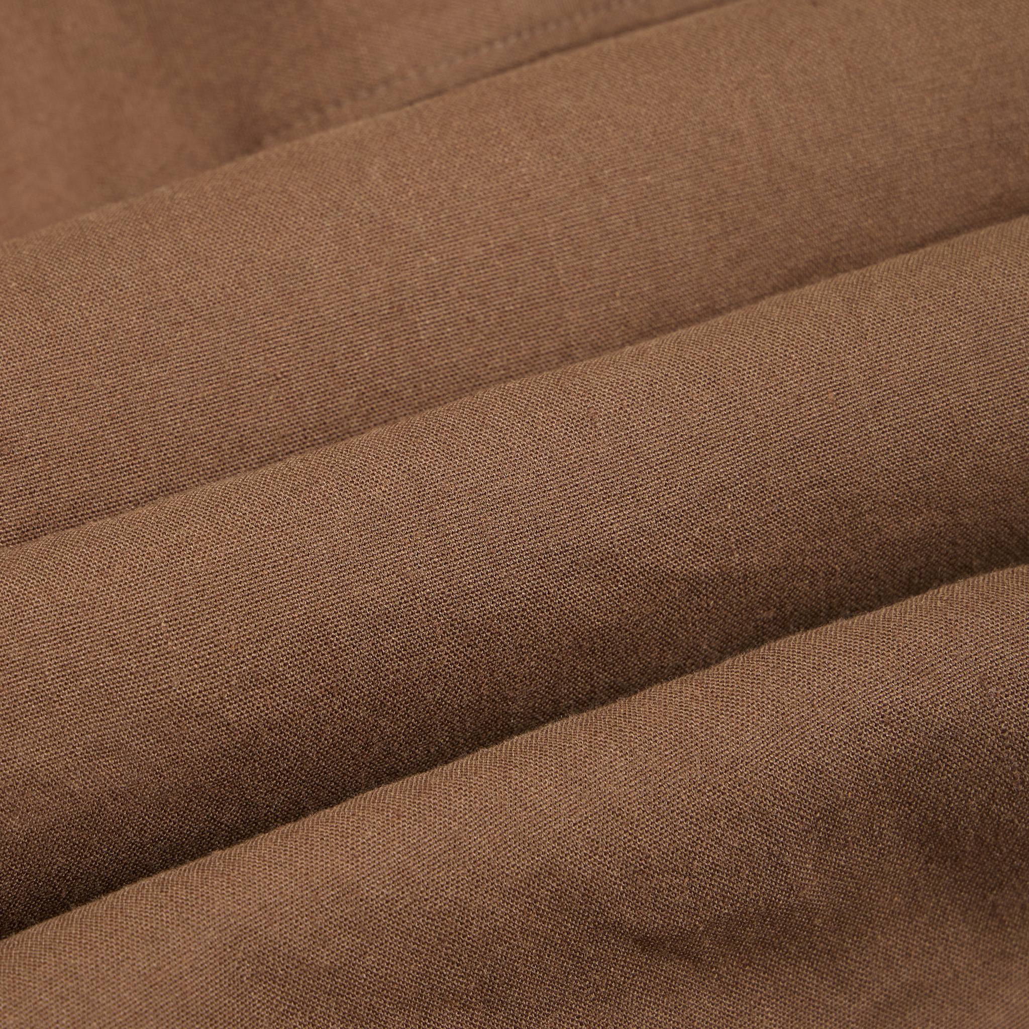 Camicia a Maniche Lunghe in Lino Stretch Nocciola Camicia Tessuto Paolo Pecora