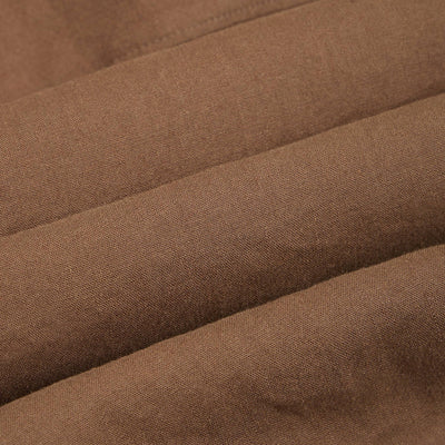 Camicia a Maniche Lunghe in Lino Stretch Nocciola Camicia Tessuto Paolo Pecora