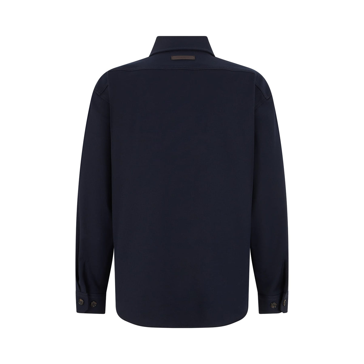 Camicia Overshirt Loose Fit in Tecnolana Blu Camicia Tessuto Paolo Pecora
