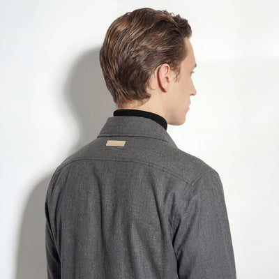 Camicia Tessuto Grigio Melange Camicia Tessuto Paolo Pecora