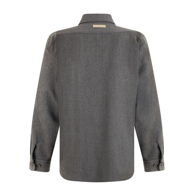 Camicia Tessuto Grigio Melange Camicia Tessuto Paolo Pecora