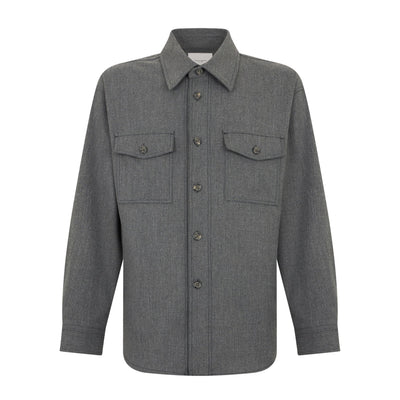Camicia Tessuto Grigio Melange Camicia Tessuto Paolo Pecora