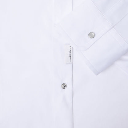 Camicia Texana in Oxford Bianco Ottico Paolo Pecora