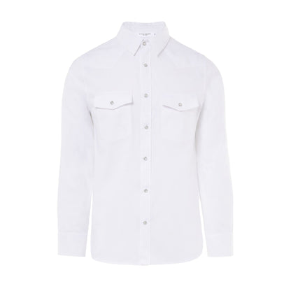 Camicia Texana in Oxford Bianco Ottico Paolo Pecora