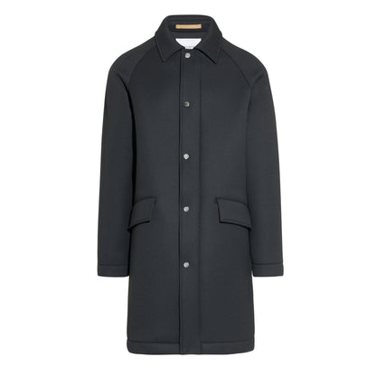 Cappotto Nero in Tessuto Tecnico Cappotto Tessuto Paolo Pecora