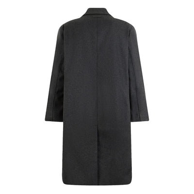 Cappotto Tessuto Grigio Scuro Melange Cappotto Tessuto Paolo Pecora