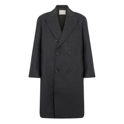 Cappotto Tessuto Grigio Scuro Melange Cappotto Tessuto Paolo Pecora
