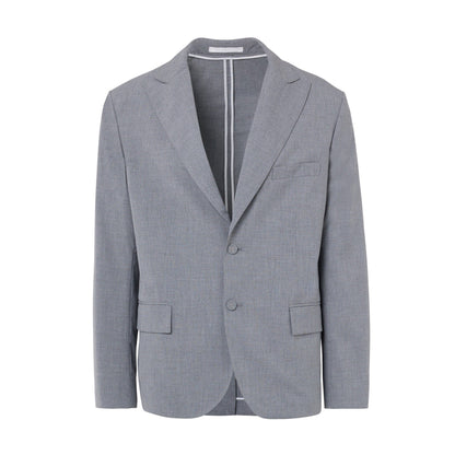 Blazer Monopetto in Tela Stretch Grigio Melange Giacca Tessuto Paolo Pecora