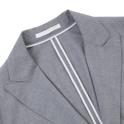 Blazer Monopetto in Tela Stretch Grigio Melange Giacca Tessuto Paolo Pecora