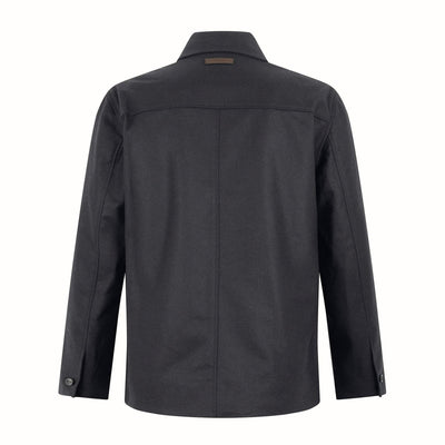 Giacca Loose Fit in Flanella di Lana e Cashmere Antracite Giacca Tessuto Paolo Pecora