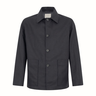 Giacca Loose Fit in Flanella di Lana e Cashmere Antracite Giacca Tessuto Paolo Pecora