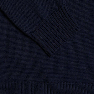 Girocollo Blu Navy in Lana Merino Paolo Pecora