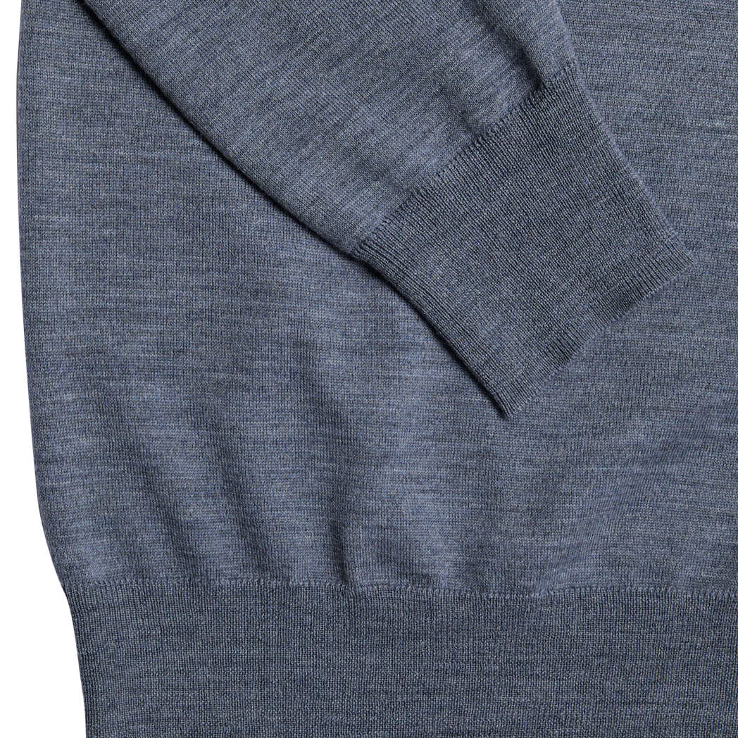 Girocollo Grigio Melange in Lana Merino Extrafine Paolo Pecora