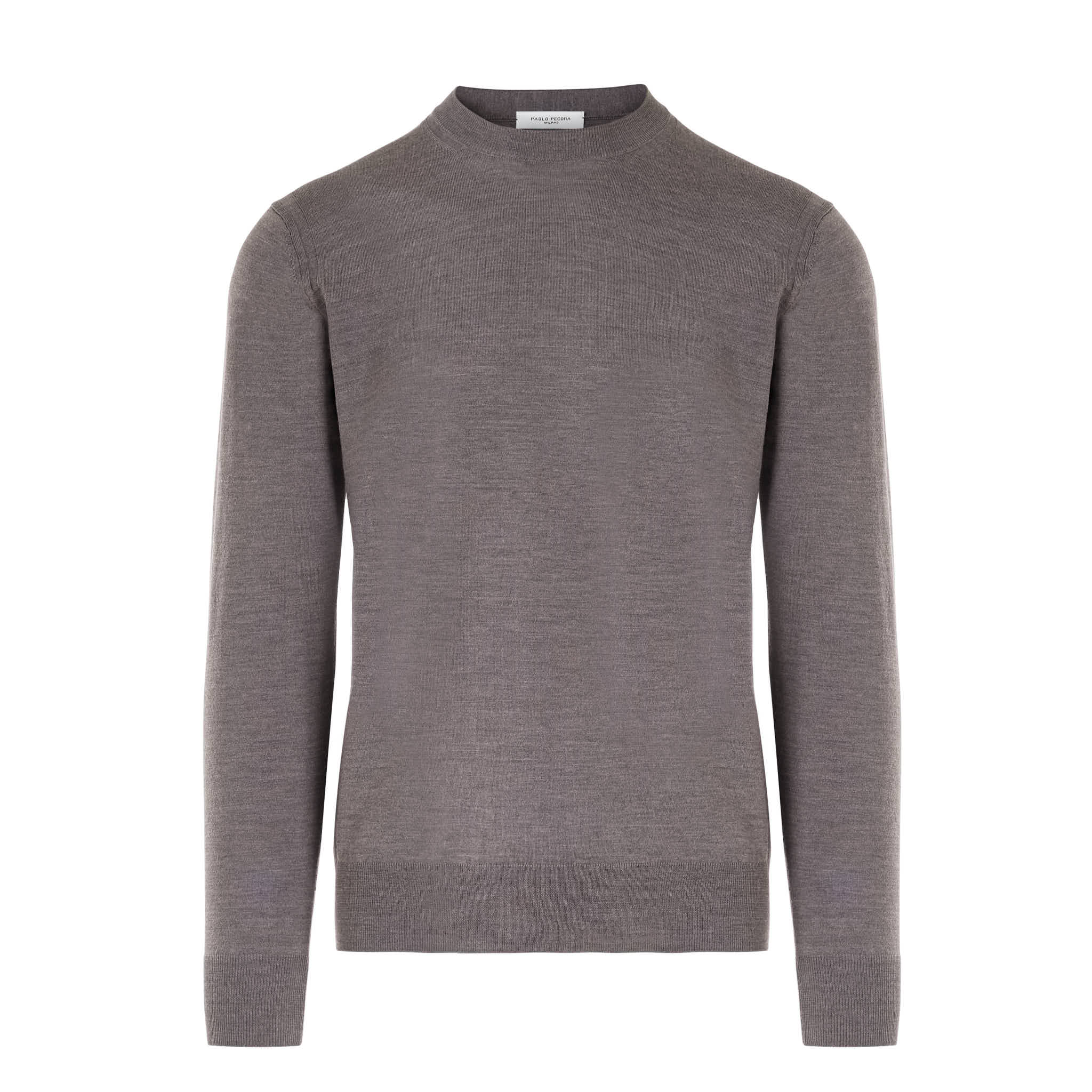 Girocollo Merino Extrafine Tortora Paolo Pecora