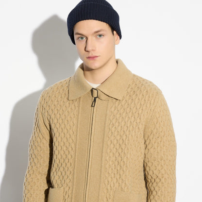 Giubbotto in Maglia Nocciola Giubbotto Maglia Paolo Pecora