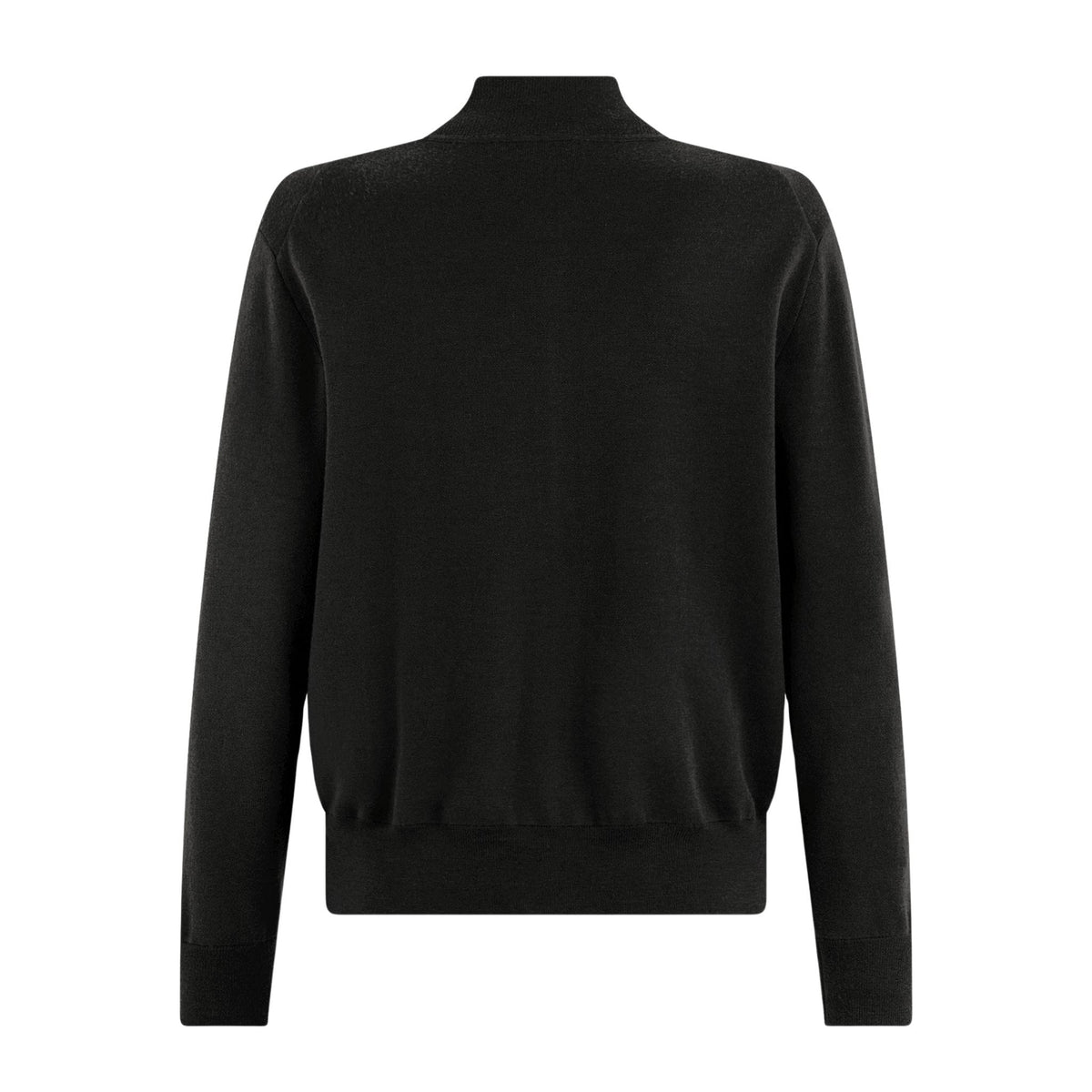 Giubbotto Maglia Loose Fit Double in Lana e Cotone Nero Giubbotto Maglia Paolo Pecora