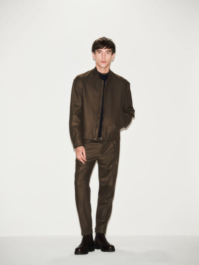 Giubbotto Maglia Loose Fit Double in Lana e Cotone Wenghe Giubbotto Maglia Paolo Pecora