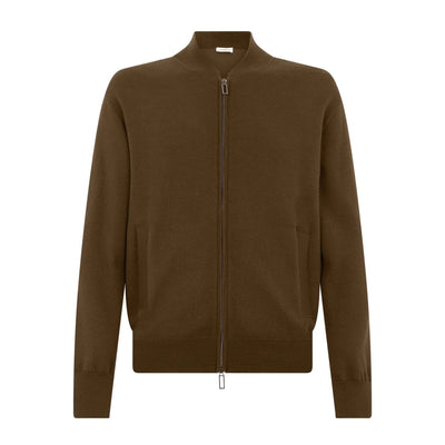 Giubbotto Maglia Loose Fit Double in Lana e Cotone Wenghe Giubbotto Maglia Paolo Pecora